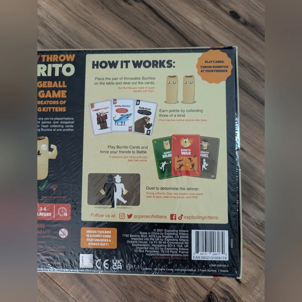 NITB Throw Throw Burrito Game. Family Game. New In The Box Burrito Game.